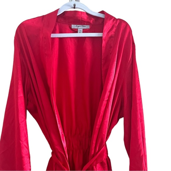 MORGAN Taylor Red Waist Tie Robe Size XL - Picture 3 of 5